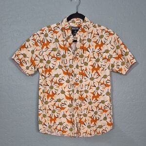 Orange Floral Men's Casual Shirt